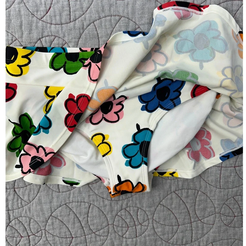 Hanna Andersson Swim Skirt White Floral Bold‎ Multi-Color / Girls 12